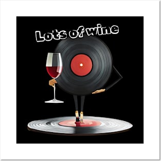 vinyl record wine retro Posters and Art